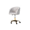 Baxton Studio Ravenna Contemporary Glam and Luxe Grey Velvet Fabric and Gold Metal Swivel Office Chair
