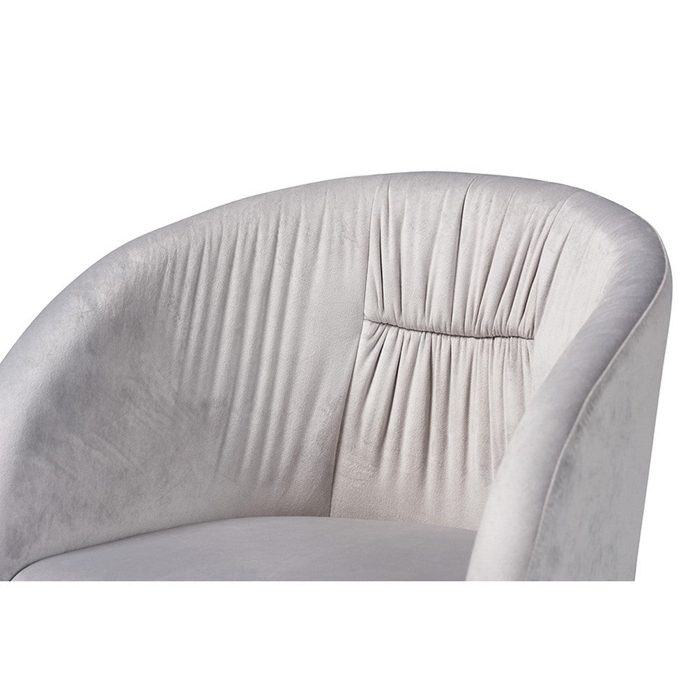 Baxton Studio Ravenna Contemporary Glam and Luxe Grey Velvet Fabric and Gold Metal Swivel Office Chair