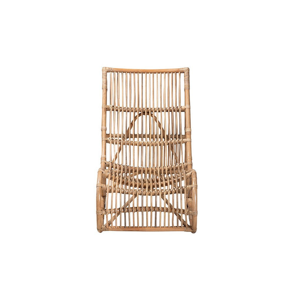 bali & pari Genera Modern Bohemian Natural Rattan Lounge Chair WHI-DC512-Rattan-CC