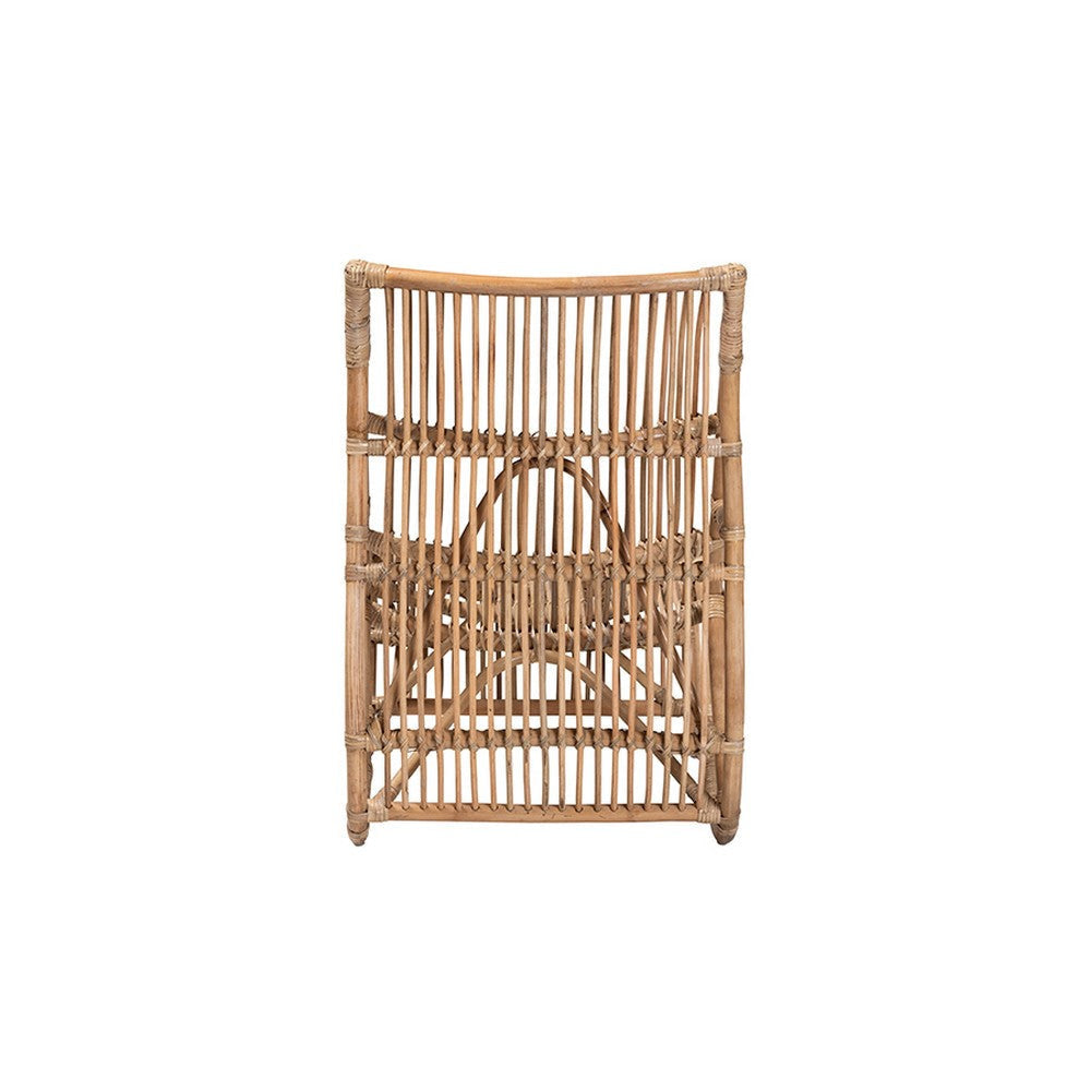 bali & pari Genera Modern Bohemian Natural Rattan Lounge Chair WHI-DC512-Rattan-CC