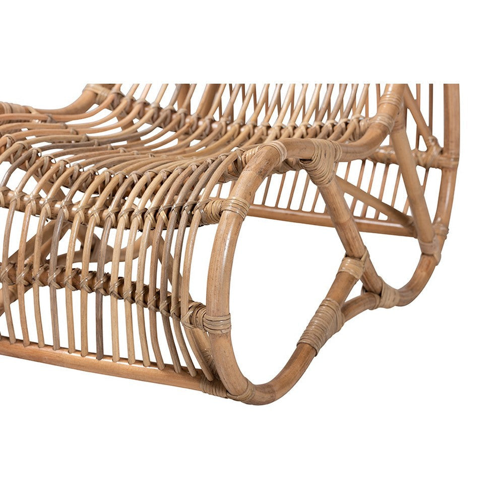 bali & pari Genera Modern Bohemian Natural Rattan Lounge Chair WHI-DC512-Rattan-CC