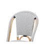 bali & pari Genica Classic French Black and White Weaving and Natural Brown Rattan Indoor and Outdoor Bistro Chair