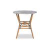 bali & pari Tavor Classic French Black and White Weaving and Natural Brown Rattan Indoor and Outdoor Bistro Table WHI-DC613-Rattan-DT