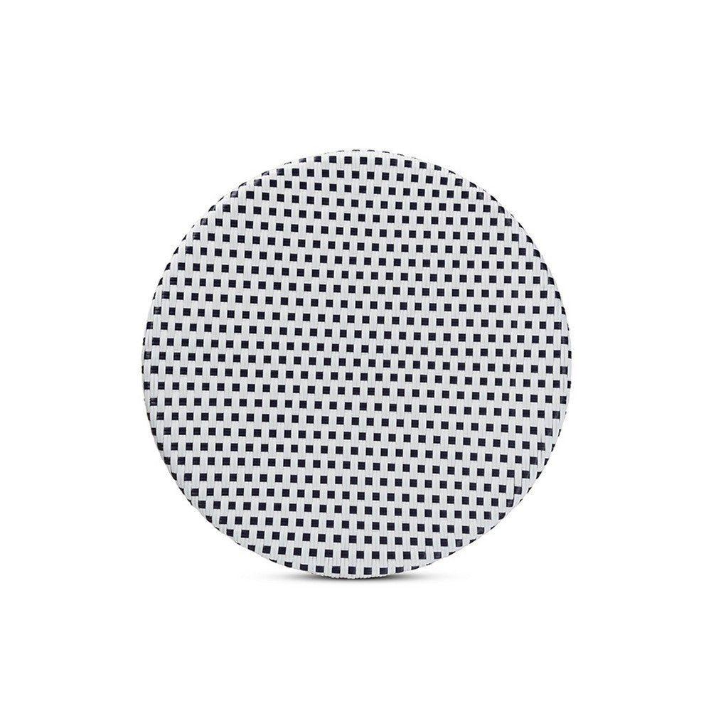 bali & pari Tavor Classic French Black and White Weaving and Natural Brown Rattan Indoor and Outdoor Bistro Table WHI-DC613-Rattan-DT