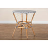 bali & pari Tavor Classic French Black and White Weaving and Natural Brown Rattan Indoor and Outdoor Bistro Table