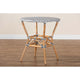 bali & pari Tavor Classic French Black and White Weaving and Natural Brown Rattan Indoor and Outdoor Bistro Table