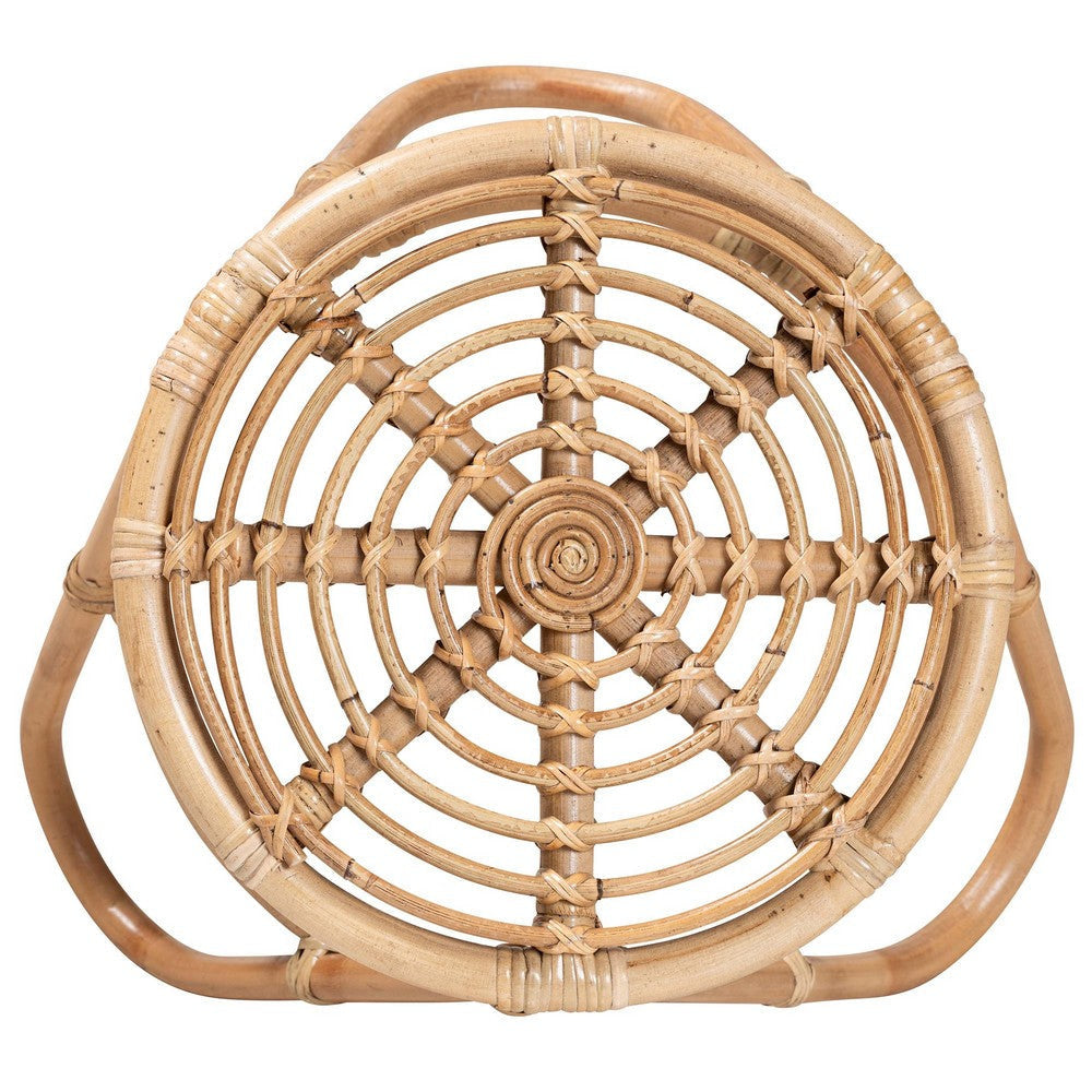 bali & pari Jacinda Modern Bohemian Natural Brown Rattan End Table WHI-DC785-Rattan-ET