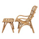 Baxton Studio Earvin Modern Bohemian Natural Brown Rattan 2-Piece Armchair and Footstool Set WHI-DC8005-Rattan-2PC-Set