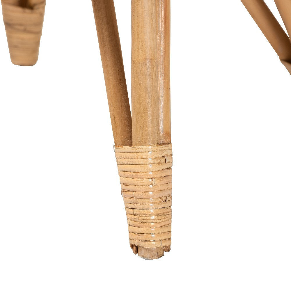 bali & pari Earvin Modern Bohemian Natural Brown Rattan Footstool WHI-DC8005-Rattan-Footstool