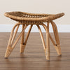 bali & pari Earvin Modern Bohemian Natural Brown Rattan Footstool WHI-DC8005-Rattan-Footstool