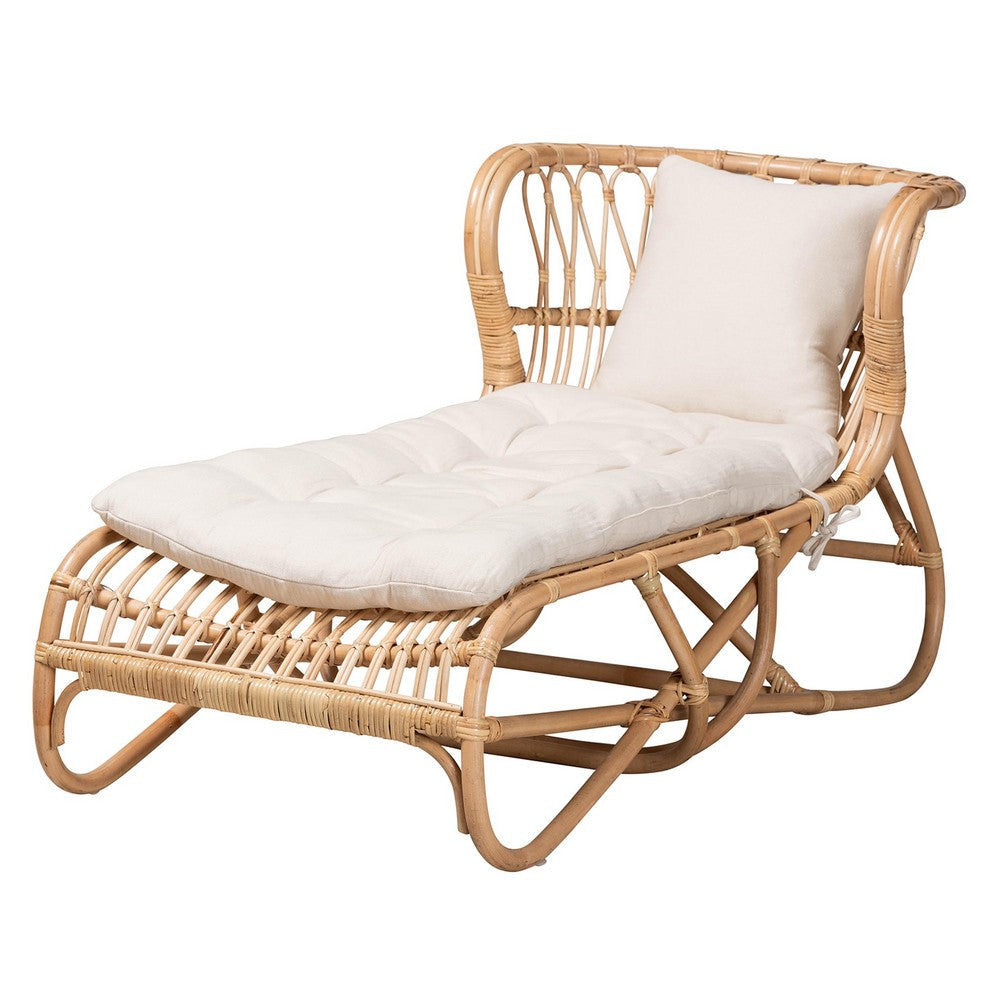 bali & pari Delara Modern Bohemian Natural Brown Rattan Chaise WHI-DC8029-Rattan-Chaise