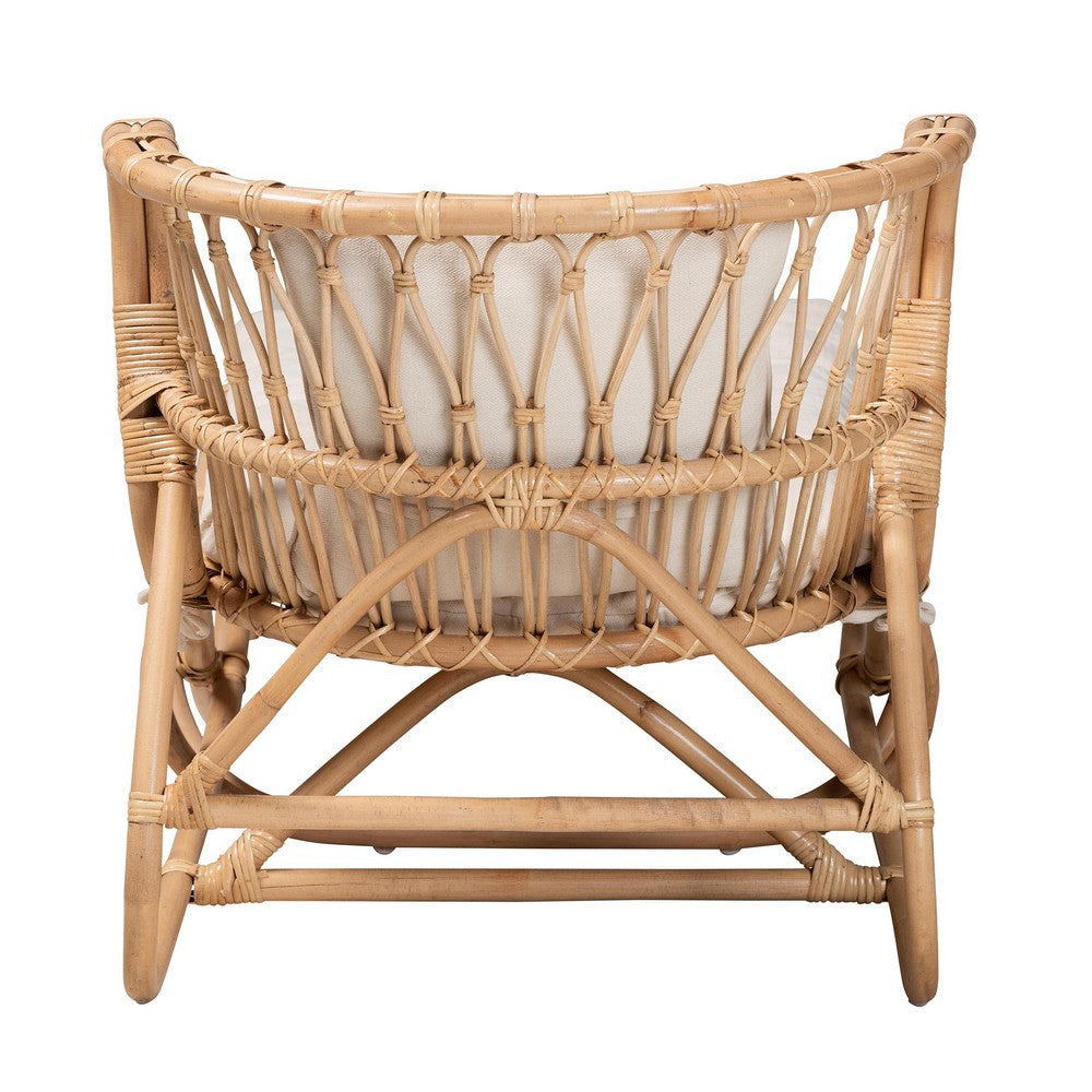bali & pari Delara Modern Bohemian Natural Brown Rattan Chaise WHI-DC8029-Rattan-Chaise