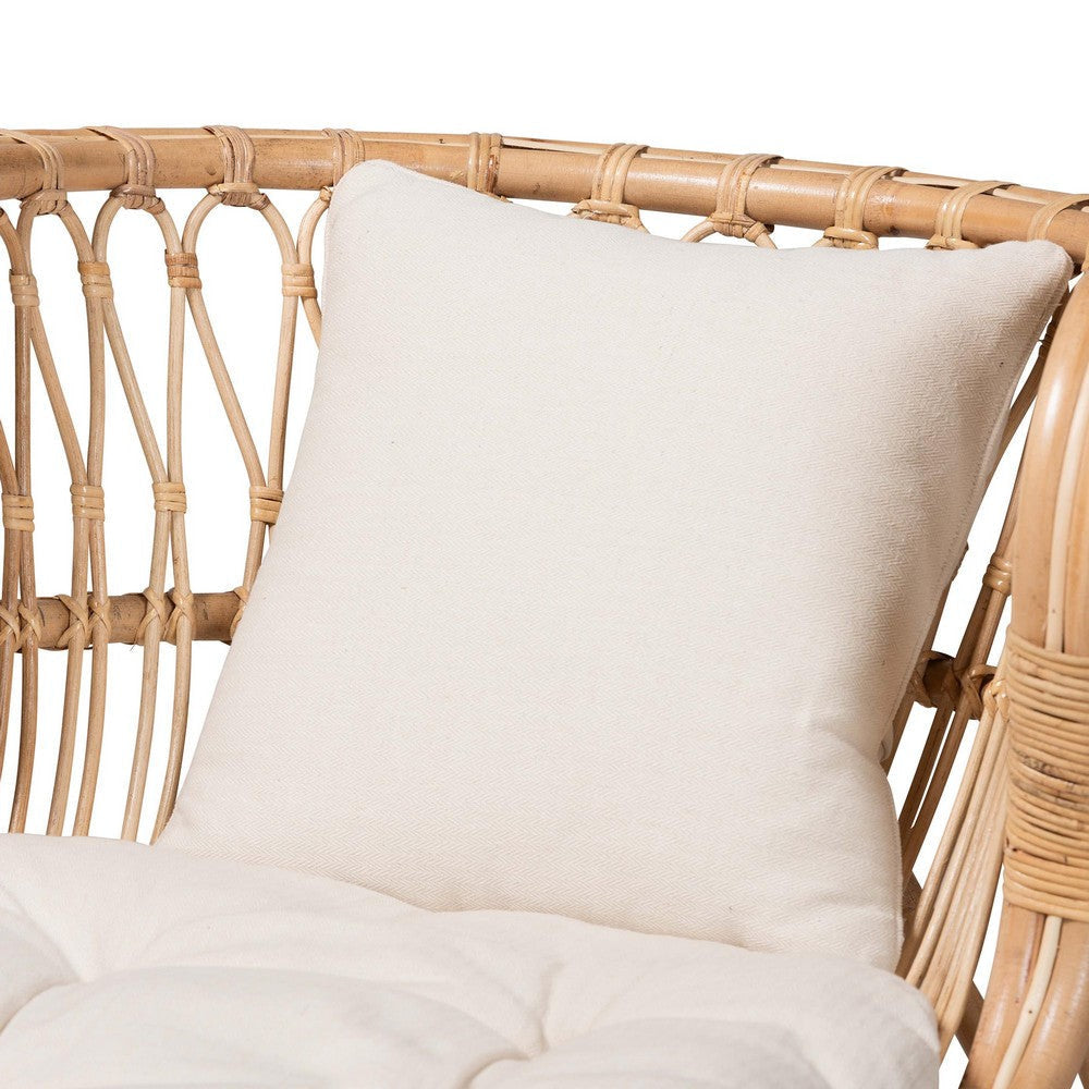 bali & pari Delara Modern Bohemian Natural Brown Rattan Chaise WHI-DC8029-Rattan-Chaise