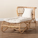 bali & pari Delara Modern Bohemian Natural Brown Rattan Chaise