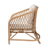 bali & pari Patsy Modern Bohemian White Fabric and Natural Brown Rattan Armchair WHI-DC8038-Rattan-CC