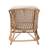 bali & pari Patsy Modern Bohemian White Fabric and Natural Brown Rattan Armchair WHI-DC8038-Rattan-CC