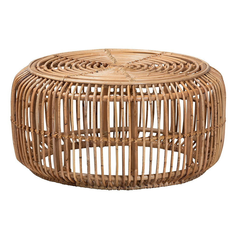 Baxton Studio Aliane Modern Bohemian Natural Brown Antique Rattan 4-Piece Living Room Set WHI-DC8041-Rattan-4PC-Living-Room-Set