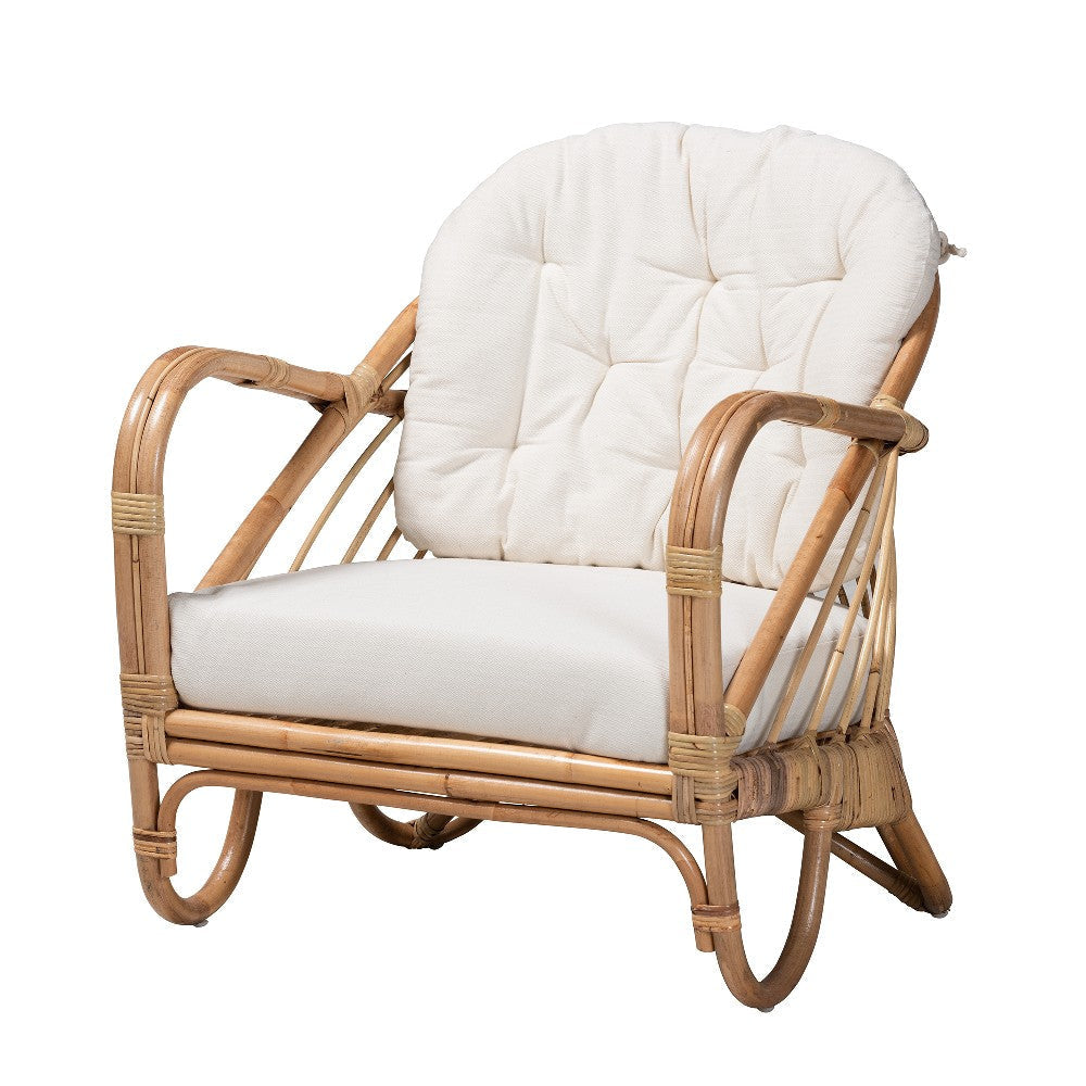 bali & pari Aliane Modern Bohemian Natural Brown Antique Rattan Armchair WHI-DC8041-Rattan-CC