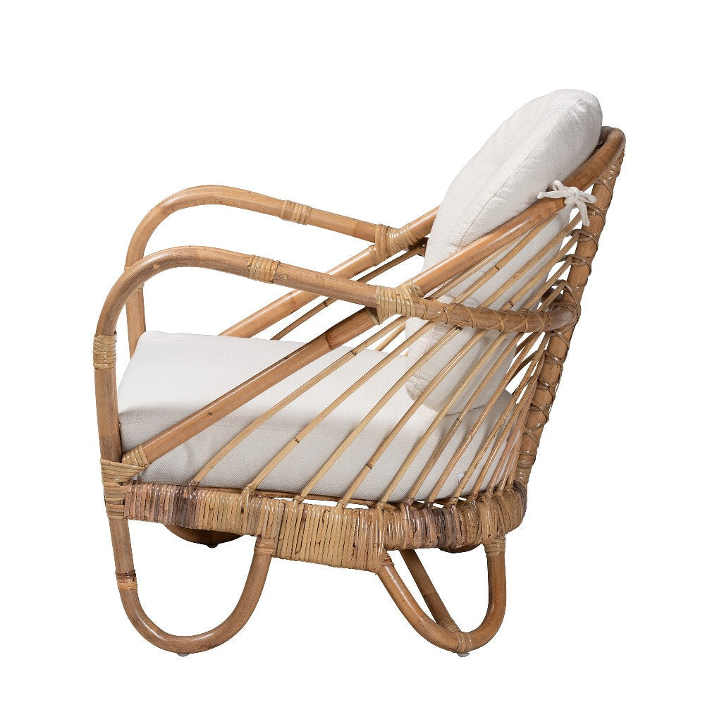 bali & pari Aliane Modern Bohemian Natural Brown Antique Rattan Armchair WHI-DC8041-Rattan-CC