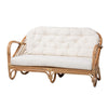 bali & pari Aliane Modern Bohemian Natural Brown Antique Rattan Loveseat WHI-DC8041-Rattan-LS