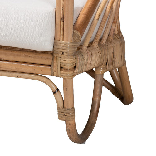 bali & pari Aliane Modern Bohemian Natural Brown Antique Rattan Loveseat