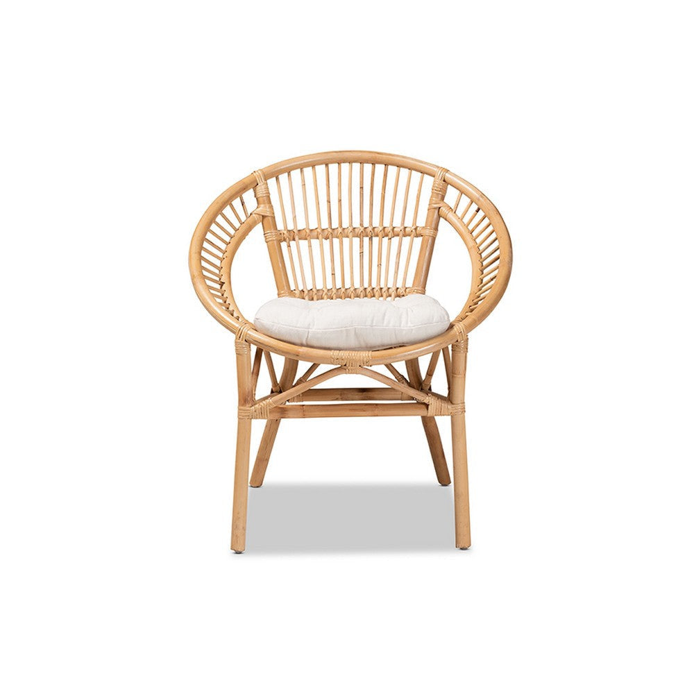 bali & pari Adrina Modern Bohemian Natural Brown Rattan Dining Chair WHI-DC810-Rattan-DC