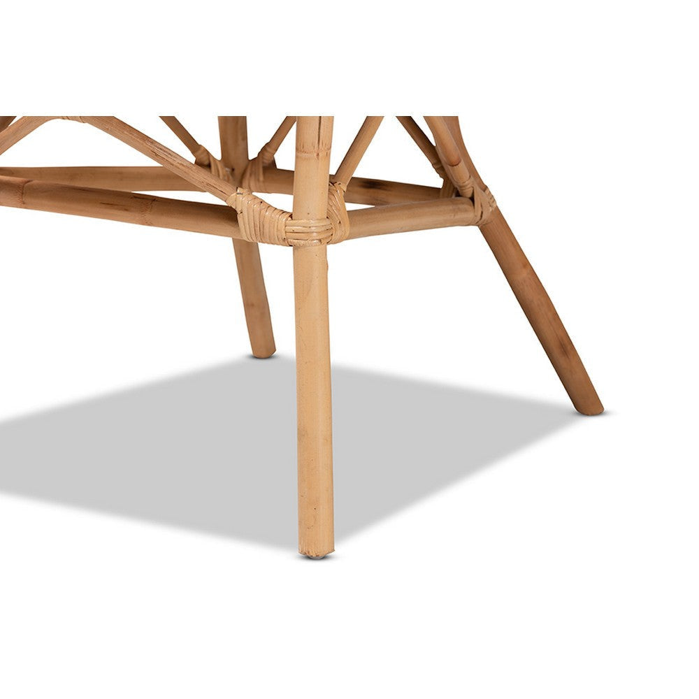 bali & pari Adrina Modern Bohemian Natural Brown Rattan Dining Chair WHI-DC810-Rattan-DC
