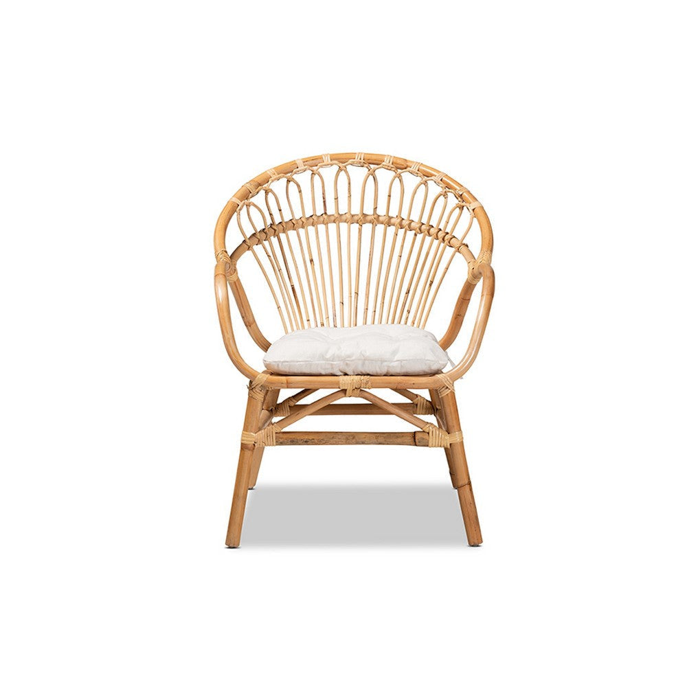 bali & pari Benicia Modern Bohemian Natural Brown Rattan Dining Chair WHI-DC818-Rattan-DC