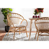 bali & pari Benicia Modern Bohemian Natural Brown Rattan Dining Chair
