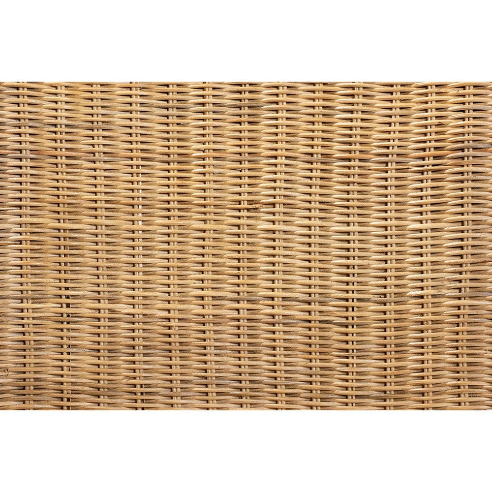 bali & pari Shamara Modern Bohemian Natural Rattan and Mahogany Wood Dining Chair WHI-DC9001-Rattan-DC