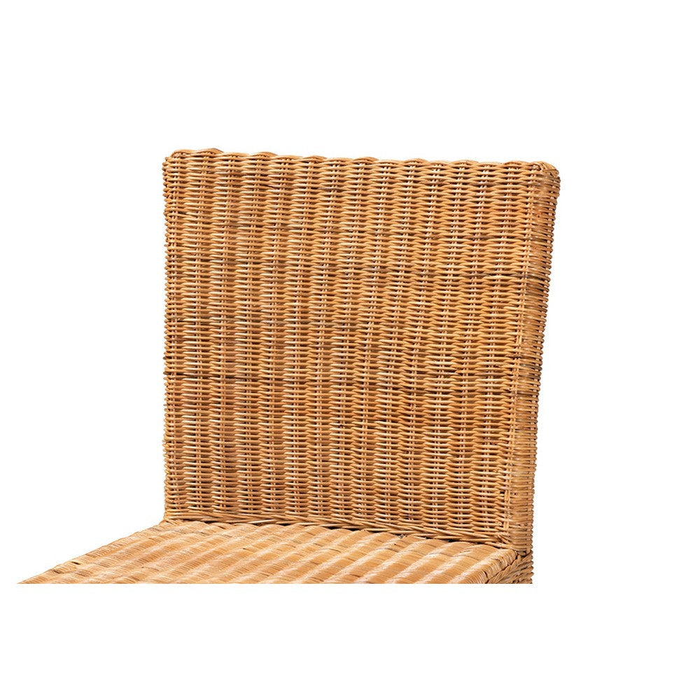 bali & pari Racquel Modern Bohemian Natural Rattan and Mahogany Wood Counter Stool WHI-DC9002-Rattan-CS