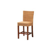 bali & pari Racquel Modern Bohemian Natural Rattan and Mahogany Wood Counter Stool WHI-DC9002-Rattan-CS