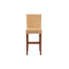 bali & pari Racquel Modern Bohemian Natural Rattan and Mahogany Wood Bar Stool WHI-DC9003-Rattan-BS