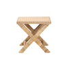 bali & pari Farica Modern Bohemian Natural Rattan And Mahogany Accent Bench WHI-DC9050-Rattan-Bench