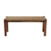 bali & pari Hermes Mid-Century Modern Transitional Natural Seagrass and Mahogany Wood Bench WHI-DC9052-Wood-Bench