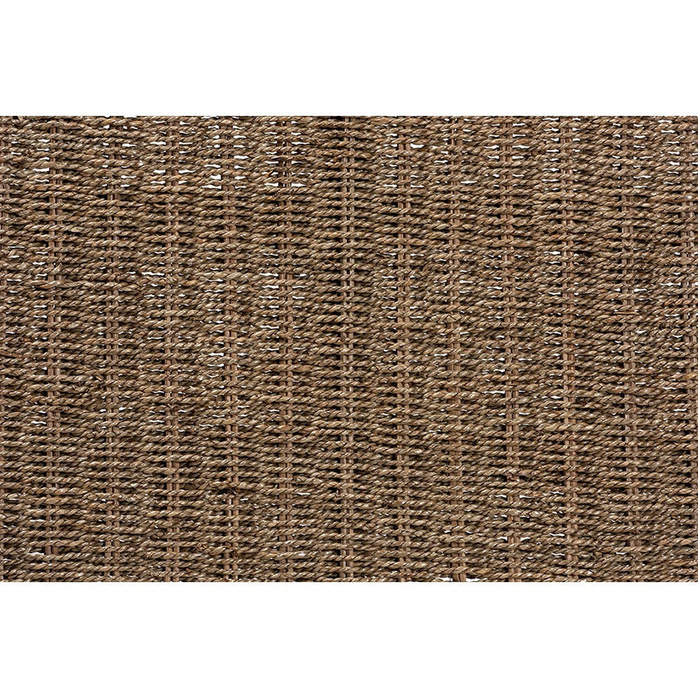 bali & pari Hermes Mid-Century Modern Transitional Natural Seagrass and Mahogany Wood Bench WHI-DC9052-Wood-Bench