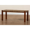 bali & pari Hermes Mid-Century Modern Transitional Natural Seagrass and Mahogany Wood Bench WHI-DC9052-Wood-Bench