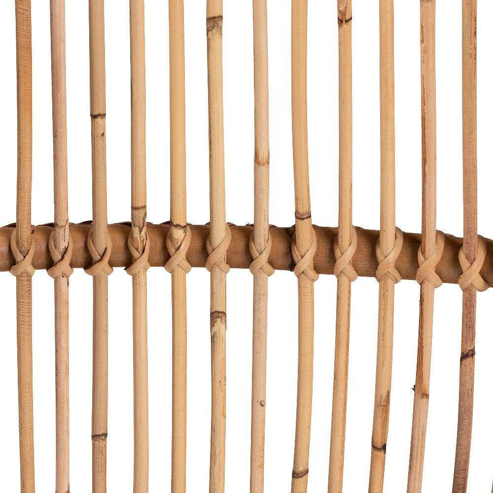 bali & pari Lamaria Modern Bohmenian Natural Brown Antique Rattan Footstool WHI-DC9099-Rattan-Footstool