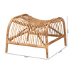 bali & pari Lamaria Modern Bohmenian Natural Brown Antique Rattan Footstool