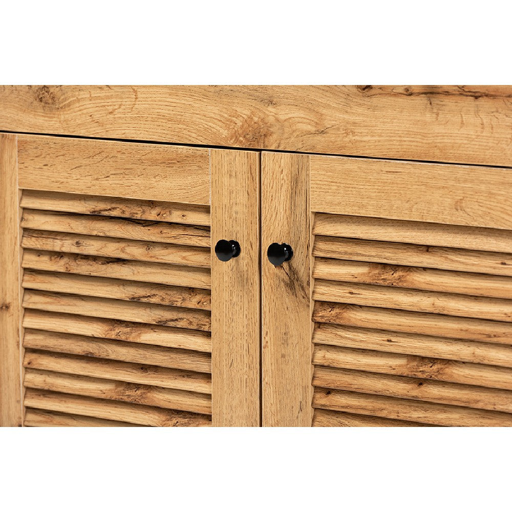 Baxton Studio Agni Modern and Contemporary Oak Brown Finished Wood Buffet and Hutch Kitchen Cabinet