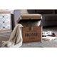 Baxton Studio Violetta Vintage Industrial Beige Fabric Upholstered Wood Storage Trunk Ottoman