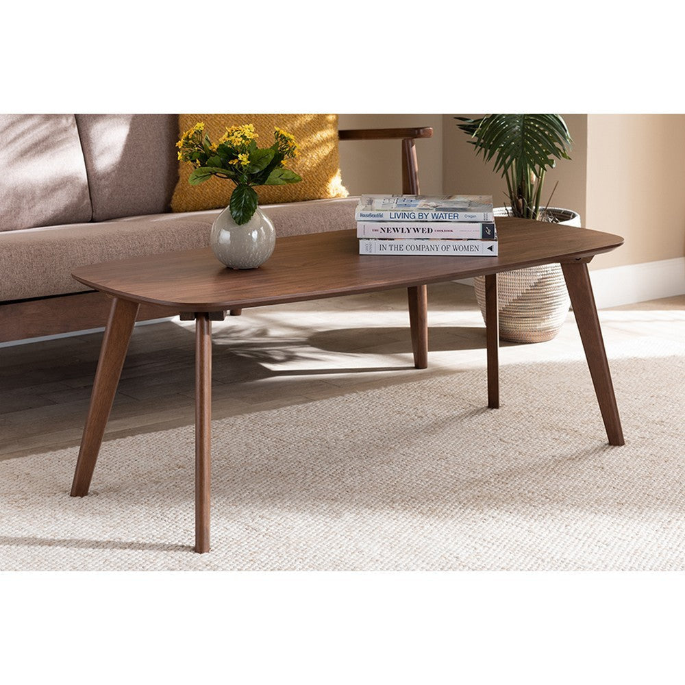 Baxton Studio Dahlia Mid-Century Modern Walnut Finished Coffee Table