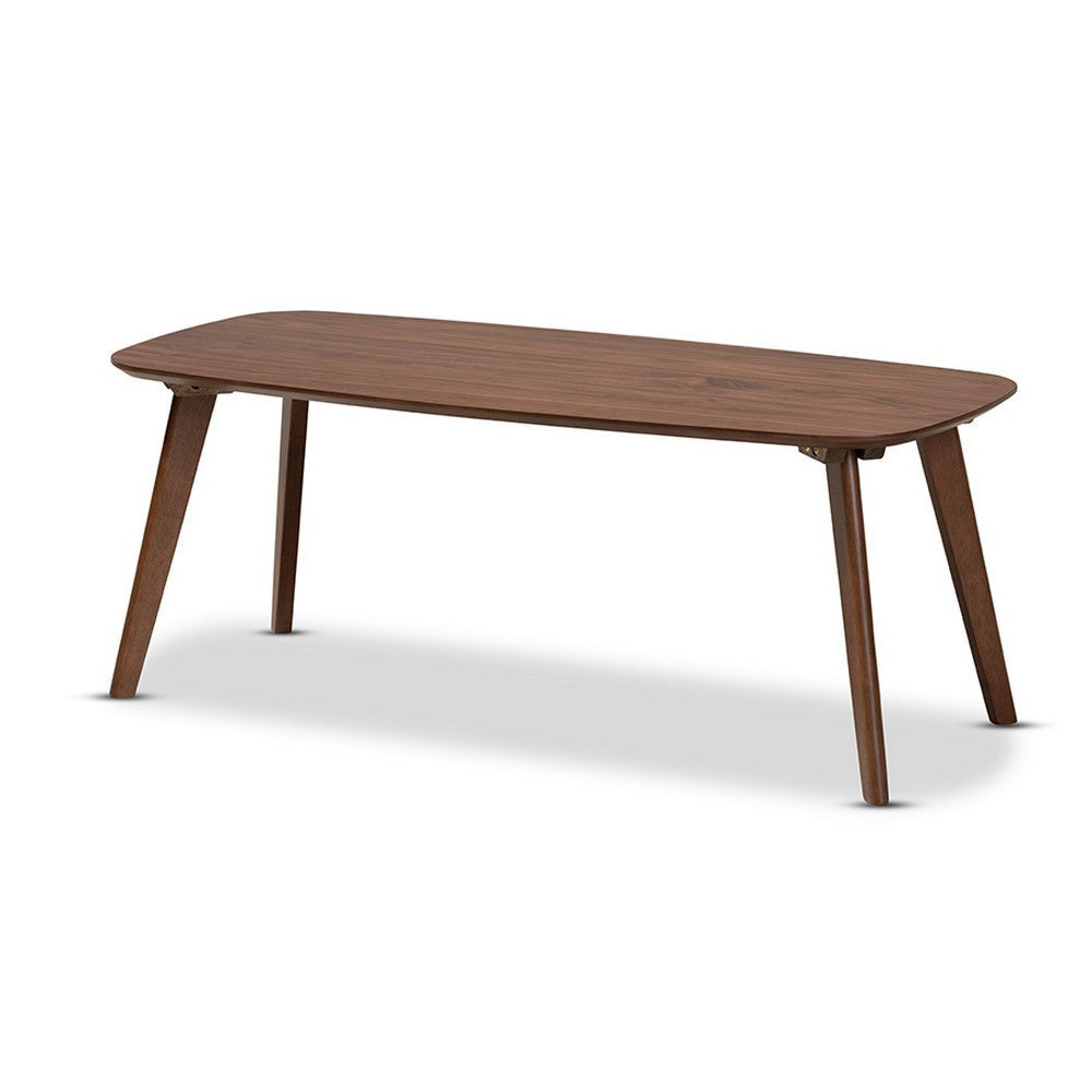 Baxton Studio Dahlia Mid-Century Modern Walnut Finished Coffee Table WHI-Dahlia-Walnut-CT