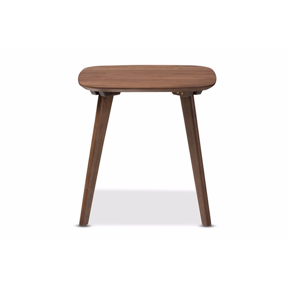 Baxton Studio Dahlia Mid-Century Modern Walnut Wood End Table WHI-Dahlia-Walnut-ET