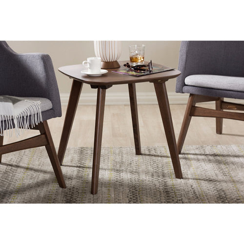 Baxton Studio Dahlia Mid-Century Modern Walnut Wood End Table