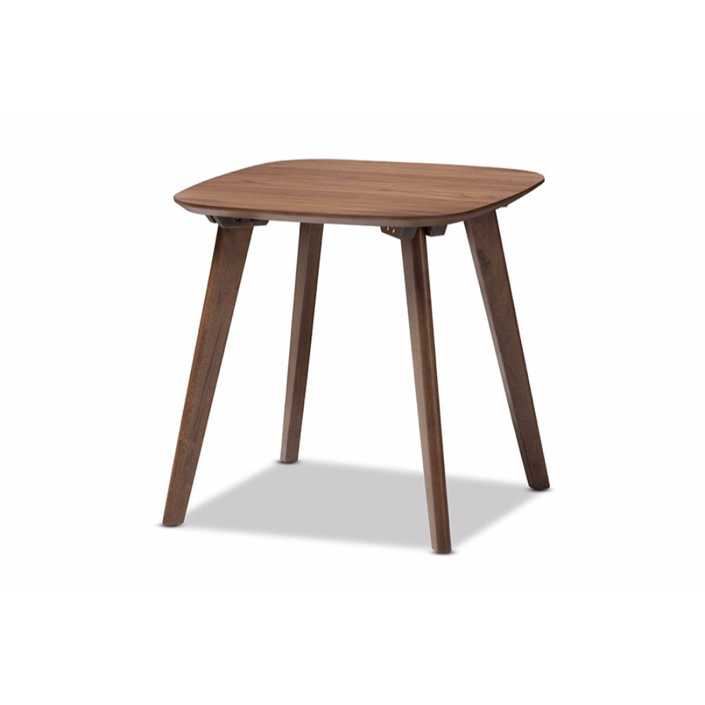 Baxton Studio Dahlia Mid-Century Modern Walnut Wood End Table WHI-Dahlia-Walnut-ET