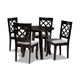 Baxton Studio Daisy Modern and Contemporary Grey Fabric Upholstered and Dark Brown Finished Wood 5-Piece Dining Set