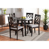 Baxton Studio Daisy Modern and Contemporary Grey Fabric Upholstered and Dark Brown Finished Wood 5-Piece Dining Set