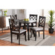 Baxton Studio Daisy Modern and Contemporary Grey Fabric Upholstered and Dark Brown Finished Wood 5-Piece Dining Set