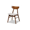 Baxton Studio Danica Mid-Century Modern Transitional Light Grey Fabric Upholstered and Walnut Brown Finished Wood 4-Piece Dining Chair Set